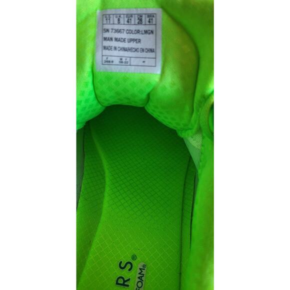 Skechers Street Los Angeles With Air Cooled Memory Foam Hot Lime Green Size 8.5 - Picture 8 of 8